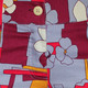 Squares and Flowers blue, maroon