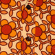 Flowergrid dark-creme, rust, orange