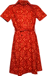 Shortsl. 70's Dress Rhombus rust