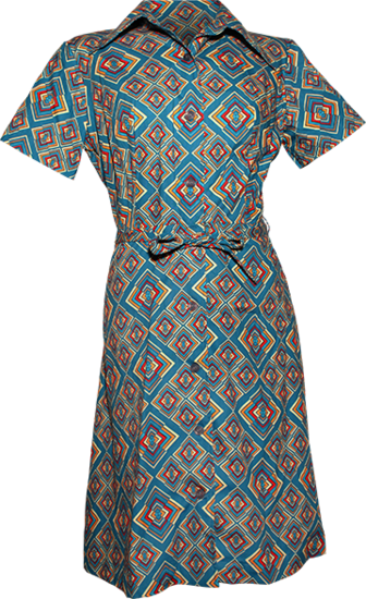 Shortsl. 70's Dress Rhombus turquoise