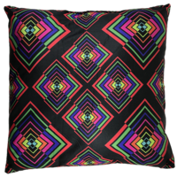 Rhombus-Pattern black, multi-coloured