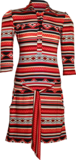 3/4-Arm-Dress American Indian Pattern orange