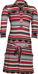 3/4-Arm-Dress American Indian Pattern blue, aubergine