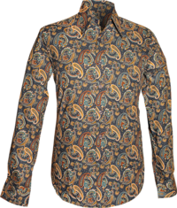 Paisley blue , creme , rust