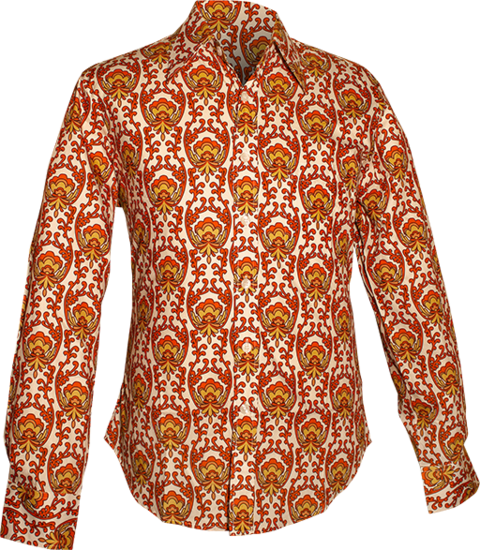 Wallpaper-Flower creme , rust , mustard