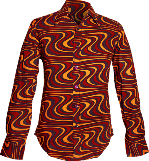 Wavyline navy , rust , dark-yellow