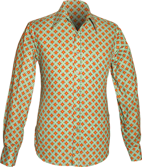 70's Flower light-blue, orange