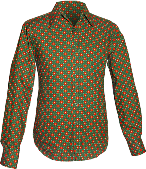 70's Flower green, orange